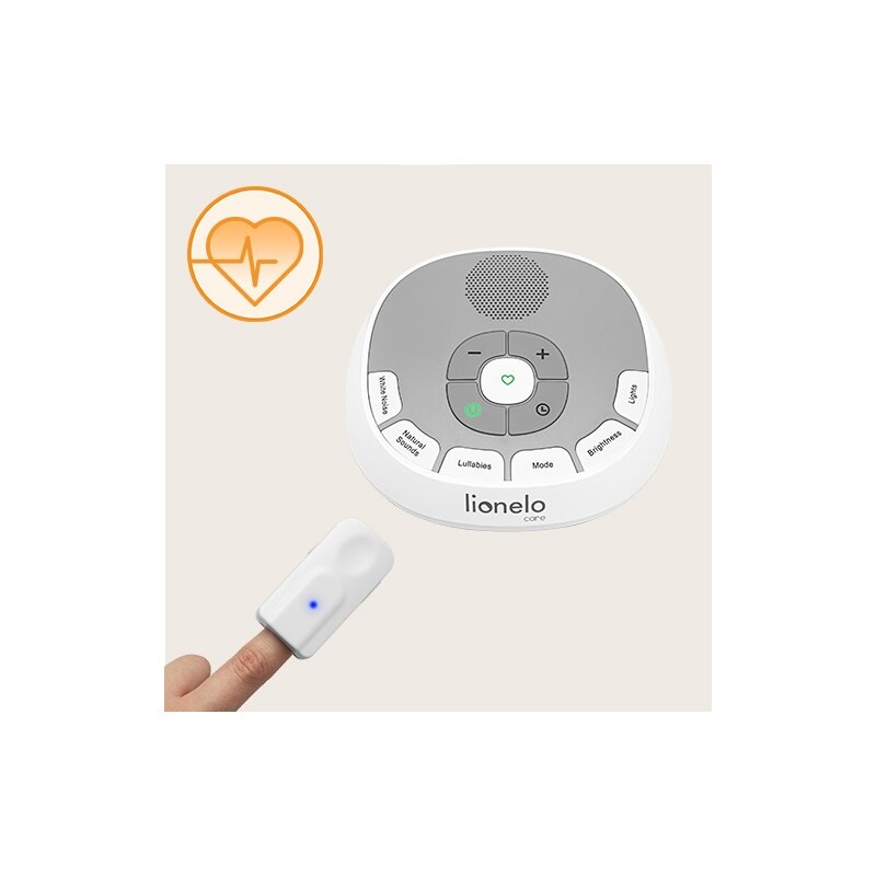 Lampa de veghe, Lionelo, BabyNap, 2 in 1, Wireless, Cu sunete si melodii de leagan, Cu 11 culori si 3 niveluri de luminozitate, Cu functie LoveBeat, Alb
