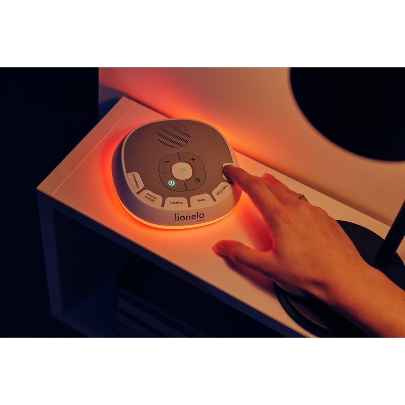 Lampa de veghe, Lionelo, BabyNap, 2 in 1, Wireless, Cu sunete si melodii de leagan, Cu 11 culori si 3 niveluri de luminozitate, Cu functie LoveBeat, Alb