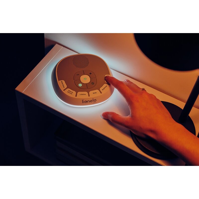 Lampa de veghe, Lionelo, BabyNap, 2 in 1, Wireless, Cu sunete si melodii de leagan, Cu 11 culori si 3 niveluri de luminozitate, Cu functie LoveBeat, Alb