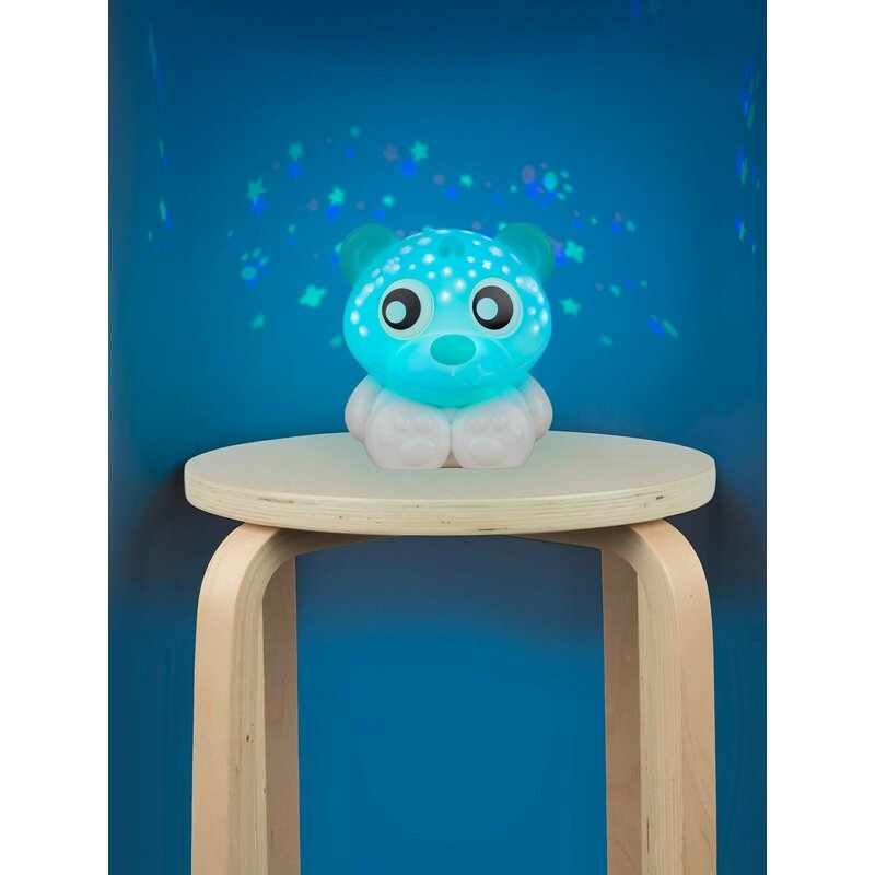 Lampa de veghe si proiector, Playgro, Cu 30 de minute de proiectii, Cu 2 culori, Portabila, Mint & White