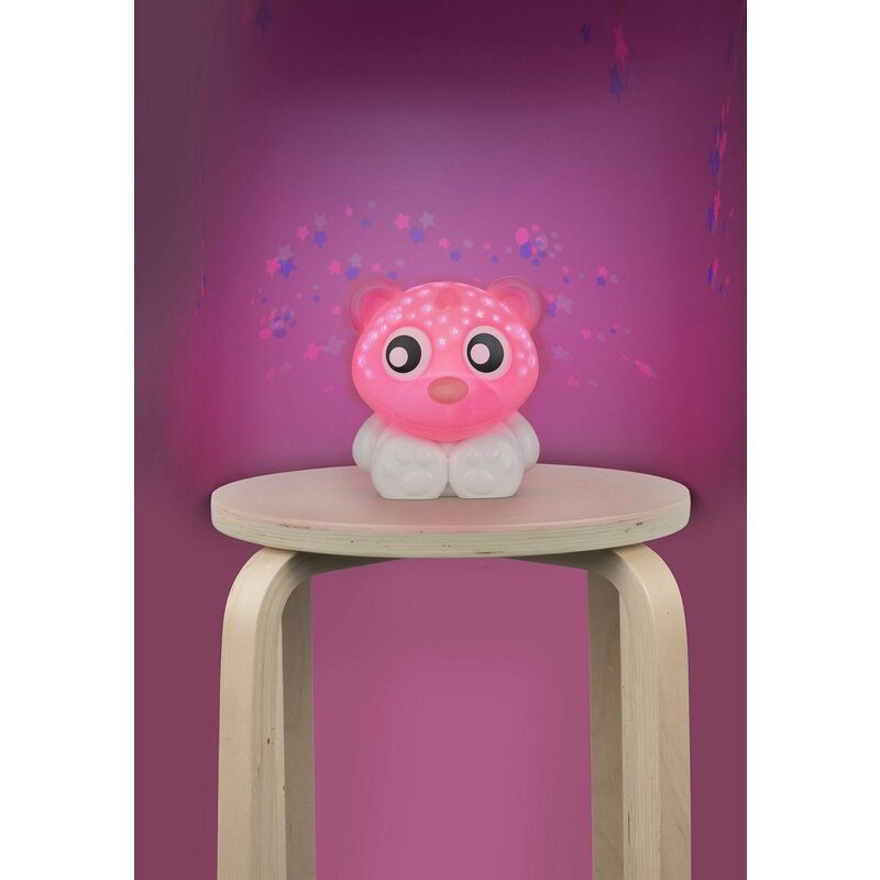 Lampa de veghe si proiector, Cu 30 de minute de proiectii, Cu 2 culori, Portabila, Playgro, Pink & White