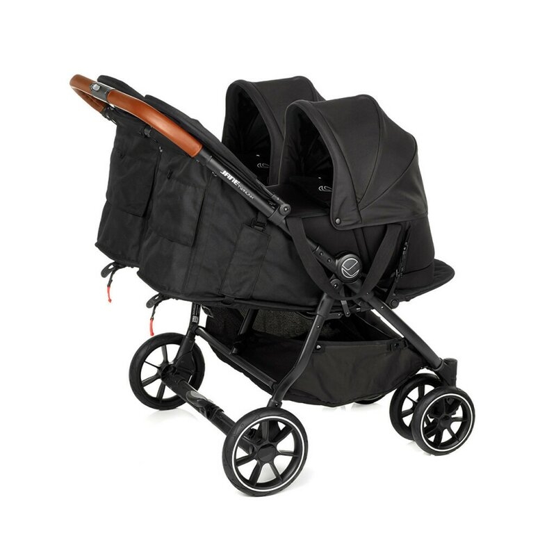 Landou portabil, Jane, Montare in carucior, Cu manere, Cu salteluta, 95% materiale reciclate cu protectie UPF50, 67x29.5x43 cm, 0-9 Kg, Cold Black
