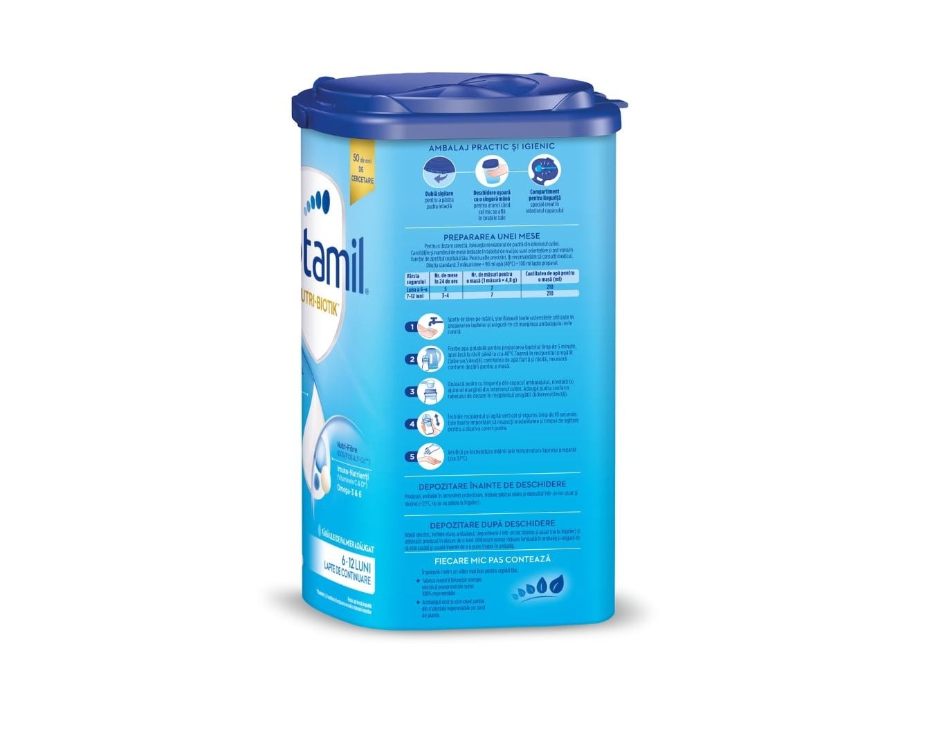 Lapte praf de continuare Nutri-Biotik 2, 6-12 luni, 800 g, Aptamil