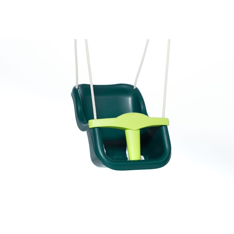 Leagan, Dice, Cu bara in forma de T, Cu sfoara impletita, Ajustabil pe inaltime pana la 250 cm, Include curea de siguranta, 9-36 luni, Dark Green