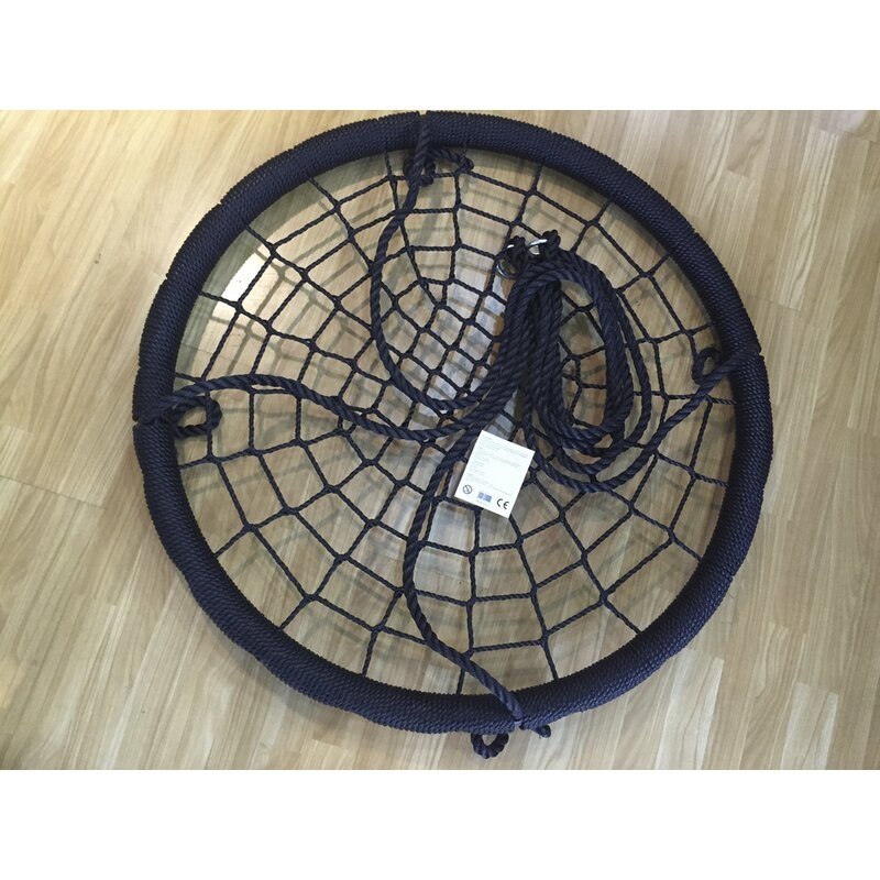 Leagan, Dice, Tip cuib, Diametru 100 cm, Ajustabil pe inaltime pana 240 cm, Din sfoara impletita PP de 16 mm, Pana la 150 kg, Conform cu EN 71-1 2 3 8, 3-6 ani, Black