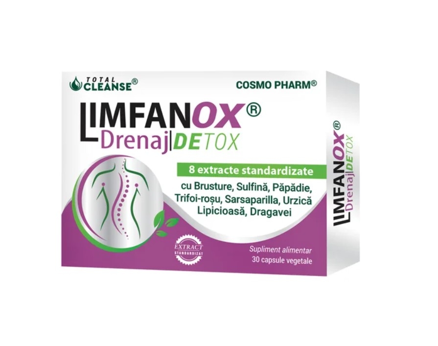 Limfanox Drenaj Detox Total Cleanse, 30 capsule, Cosmo Pharm