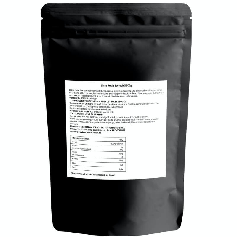 Linte rosie ecologica, 500 g, Niavis