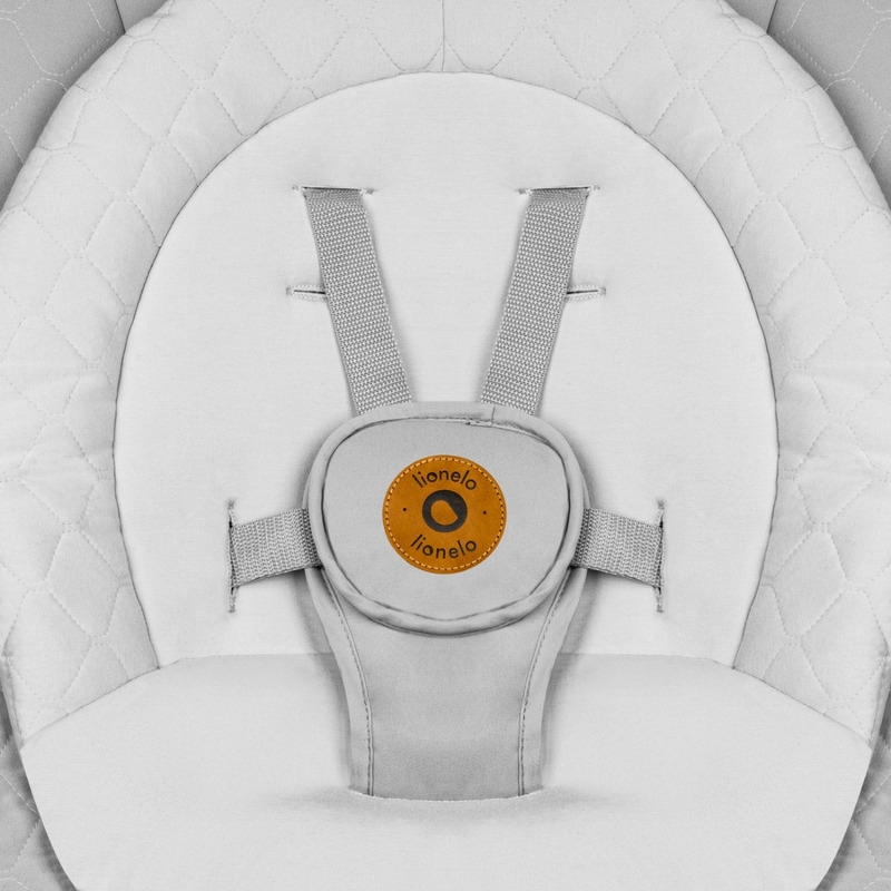 Lionelo - Balansoar multifunctional Bella, Electric, Scaun reglabil, Ecran tactil si telecomanda, 6 miscari unice, 5 viteze, Cu melodii, Gri
