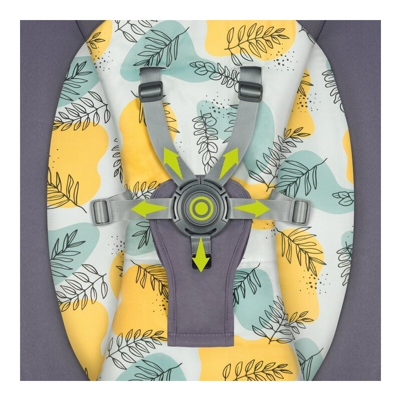 Lionelo - Balansoar si sezlong copii, Ralf, 2 in 1, Electric, Cu telecomanda si cablu USB, Cu miscare laterala de balansare si 5 niveluri diferite de viteza, Cu 12 melodii, Gri
