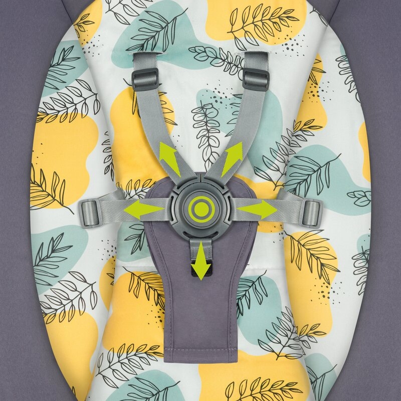Lionelo - Balansoar si sezlong copii, Ralf, 2 in 1, Electric, Cu telecomanda si cablu USB, Cu miscare laterala de balansare si 5 niveluri diferite de viteza, Cu 12 melodii, Gri