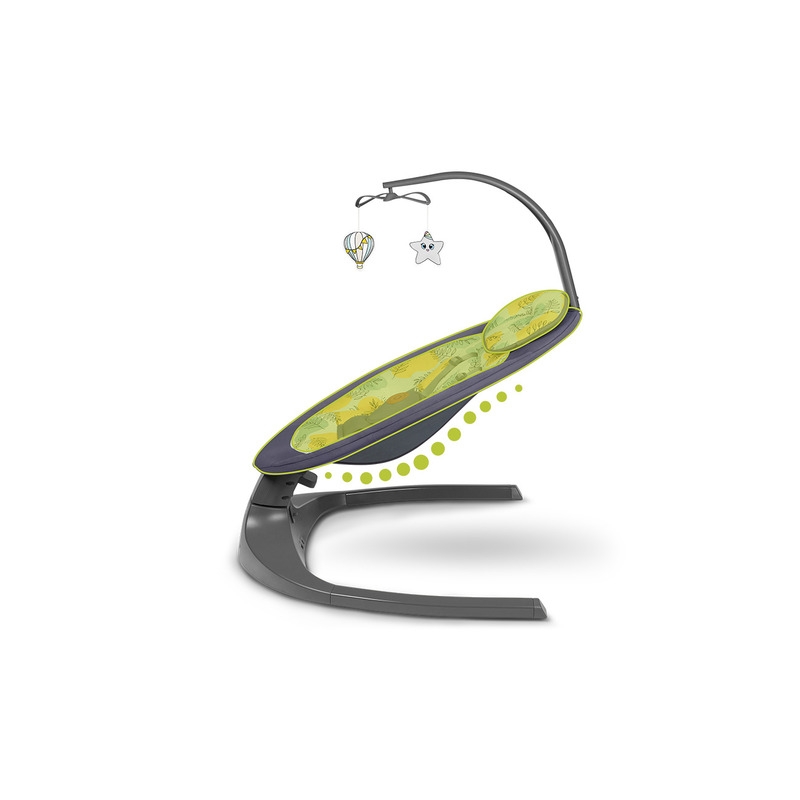 Lionelo - Balansoar si sezlong copii, Ralf, 2 in 1, Electric, Cu telecomanda si cablu USB, Cu miscare laterala de balansare si 5 niveluri diferite de viteza, Cu 12 melodii, Gri Grafit