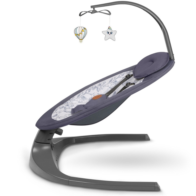 Lionelo - Balansoar si sezlong copii, Ralf, 2 in 1, Electric, Cu telecomanda si cablu USB, Cu miscare laterala de balansare si 5 niveluri diferite de viteza, Cu 12 melodii, Gri Grafit