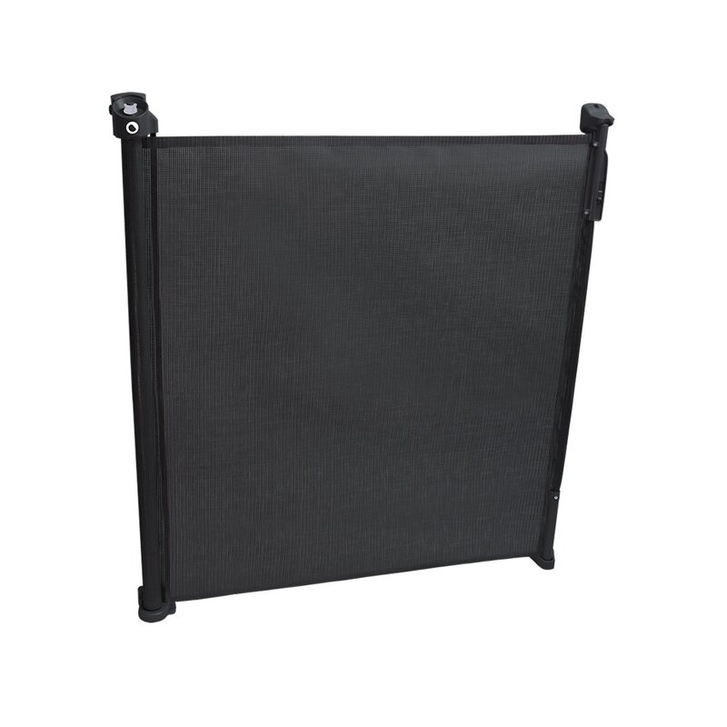 Lionelo - Poarta de siguranta cu suruburi Tulia , Textila, Retractabila din Poliester, 140 cm, Negru