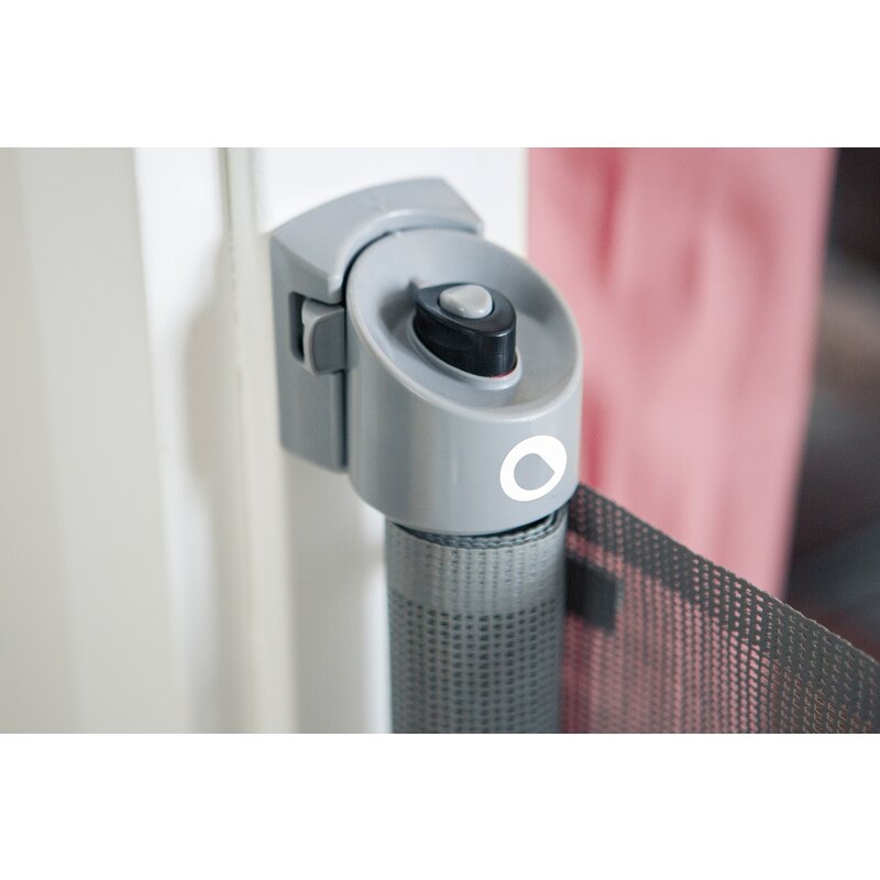 Lionelo - Poarta de siguranta cu suruburi Tulia , Textila, Retractabila din Poliester, 140 cm, Negru