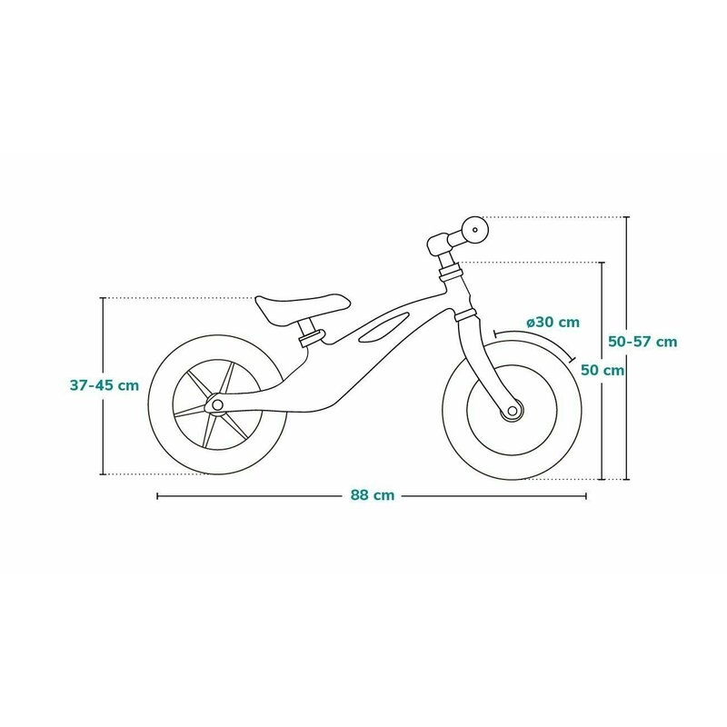 Lionelo - Bicicleta cu roti gonflabile, cu cadru din magneziu, fara pedale, 12 \'\', Bart Air , Pink Violet