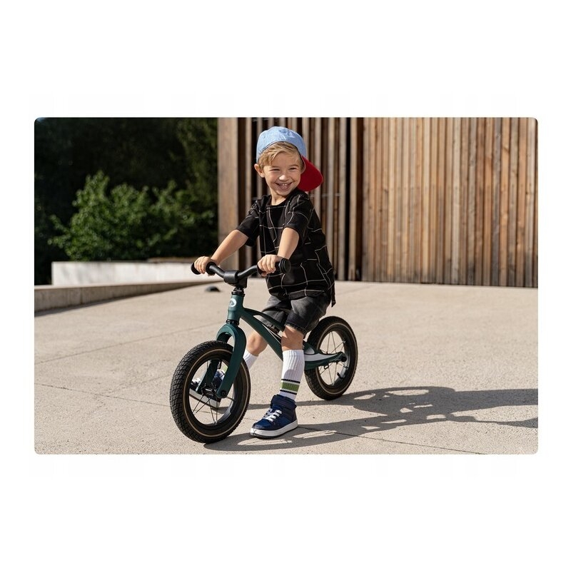 Lionelo - Bicicleta cu roti gonflabile, cu cadru din magneziu, fara pedale, 12 , Bart, Green Forest