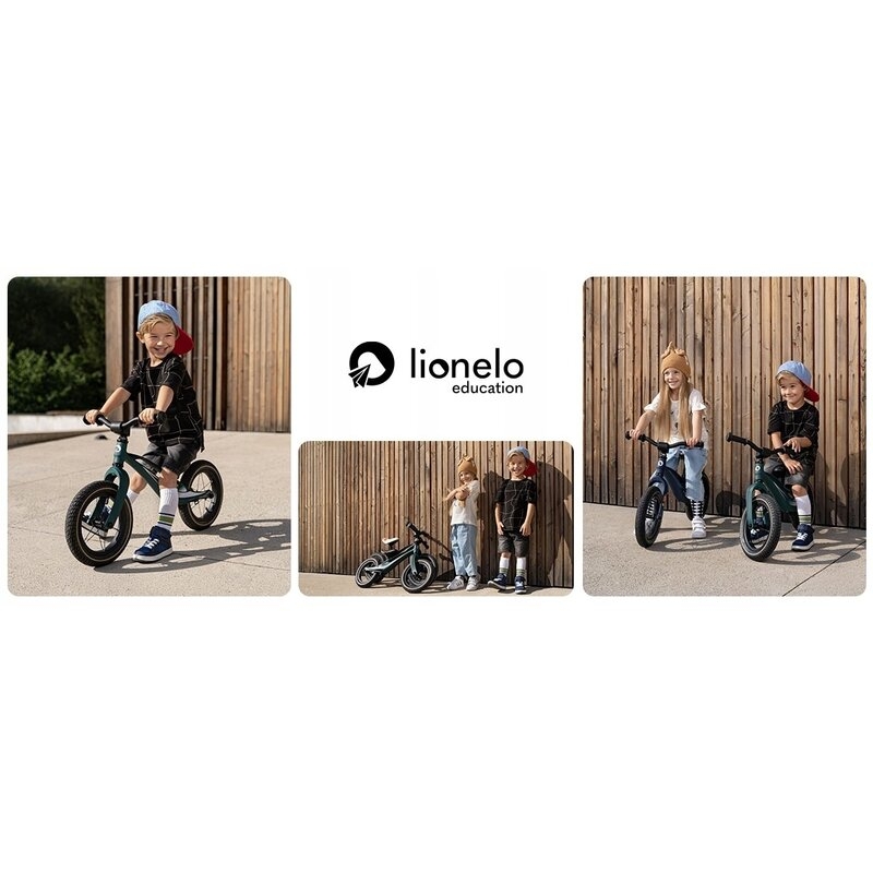 Lionelo - Bicicleta cu roti gonflabile, cu cadru din magneziu, fara pedale, 12 , Bart, Green Forest