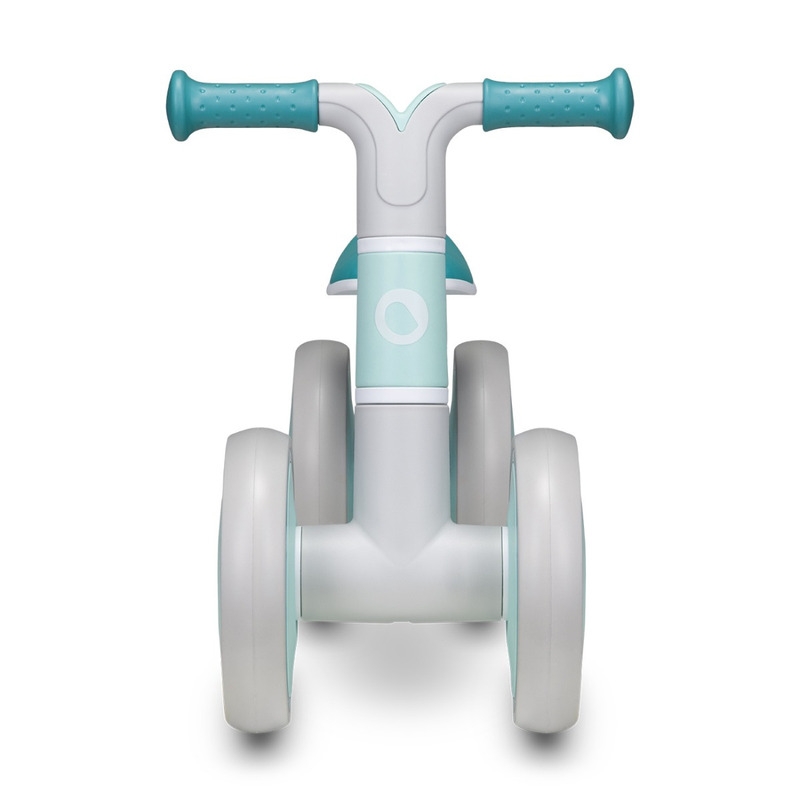 Lionelo - Bicicleta fara pedale Villy, Cu 4 roti, Din spuma EVA si TPR, Stabila, Manere moi, antiderapante, 12- 36 luni, Sustine pana la 30 kg, Certificata EN 71-1:2014, EN 71-2:2011, EN 71-3:2019, Verde turcoaz