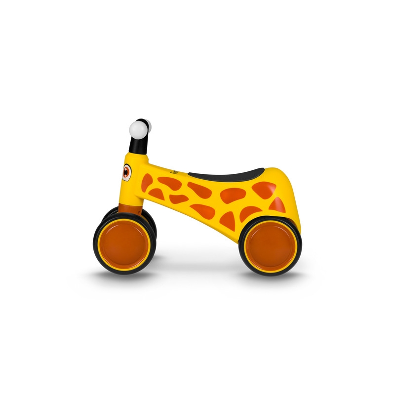 Lionelo - Bicicleta fara pedale, Sammy, Cu 4 roti, Din spuma EVA, Stabila, Manere moi, antiderapante, 12- 36 luni, Greutate maxima suportata 25 kg, Certificata EN 71-1:2014, EN 71-2:2011, EN 71-3:2019, Galben