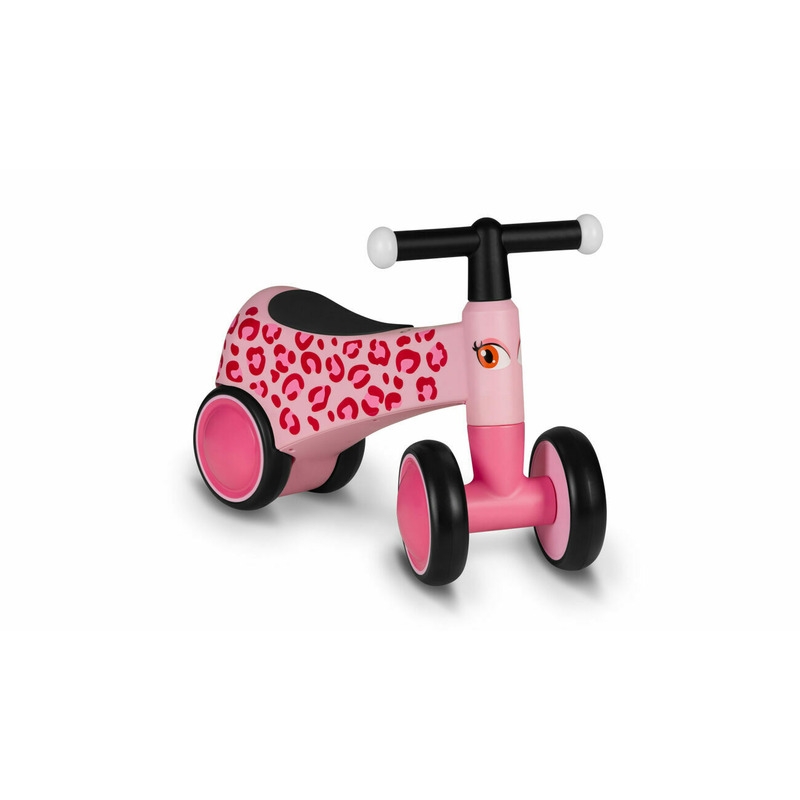 Lionelo - Bicicleta fara pedale, Sammy, Cu 4 roti, Din spuma EVA, Stabila, Manere moi, antiderapante, 12- 36 luni, Greutate maxima suportata 25 kg, Certificata EN 71-1:2014, EN 71-2:2011, EN 71-3:2019, Roz