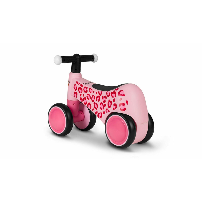 Lionelo - Bicicleta fara pedale, Sammy, Cu 4 roti, Din spuma EVA, Stabila, Manere moi, antiderapante, 12- 36 luni, Greutate maxima suportata 25 kg, Certificata EN 71-1:2014, EN 71-2:2011, EN 71-3:2019, Roz