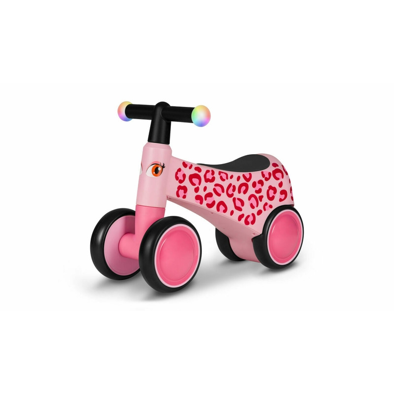 Lionelo - Bicicleta fara pedale, Sammy, Cu 4 roti, Din spuma EVA, Stabila, Manere moi, antiderapante, 12- 36 luni, Greutate maxima suportata 25 kg, Certificata EN 71-1:2014, EN 71-2:2011, EN 71-3:2019, Roz