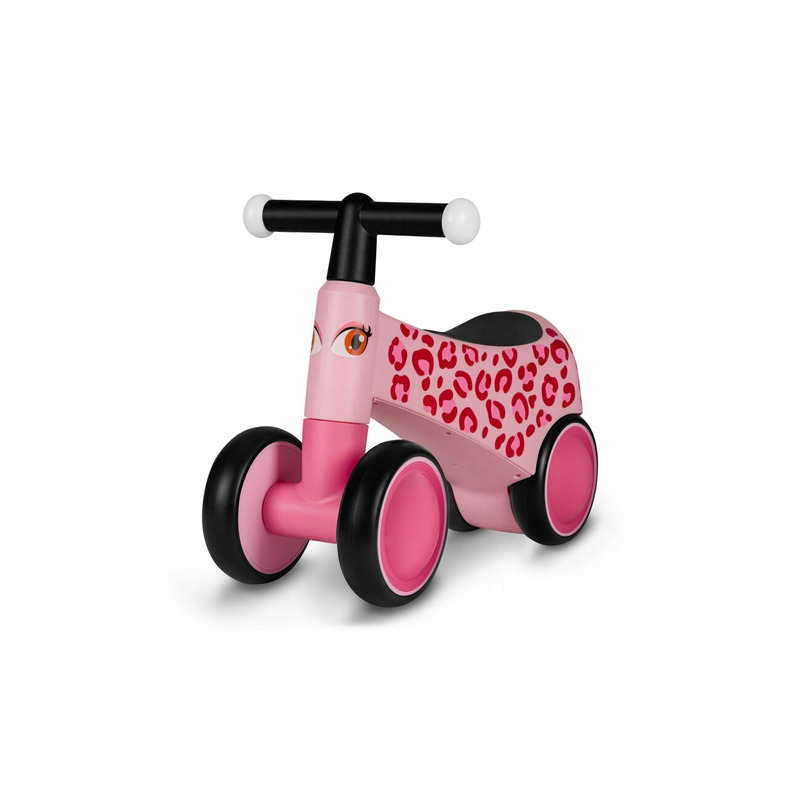 Lionelo - Bicicleta fara pedale, Sammy, Cu 4 roti, Din spuma EVA, Stabila, Manere moi, antiderapante, 12- 36 luni, Greutate maxima suportata 25 kg, Certificata EN 71-1:2014, EN 71-2:2011, EN 71-3:2019, Roz
