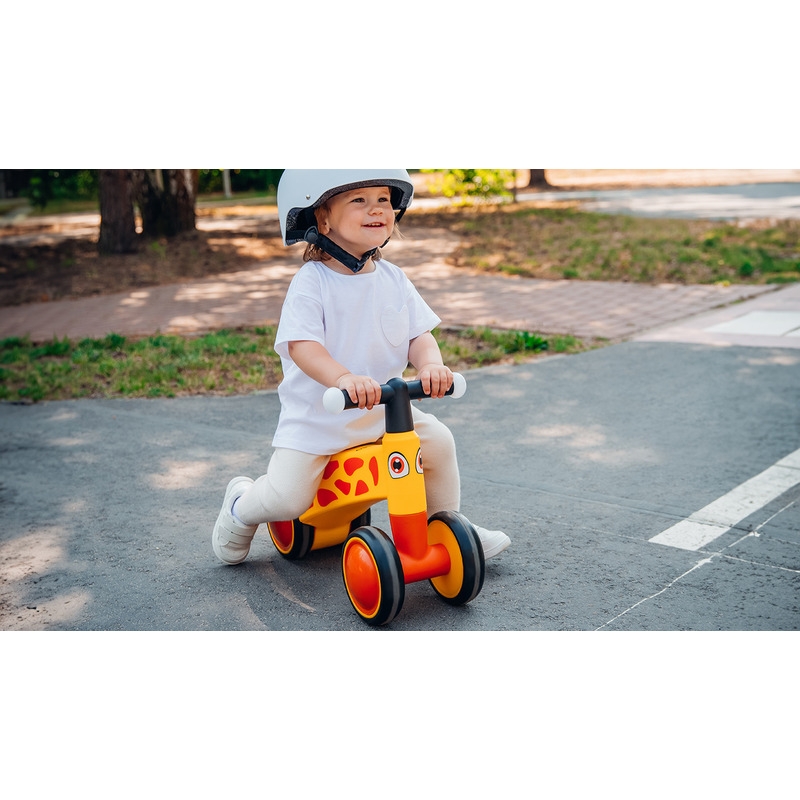 Lionelo - Bicicleta fara pedale, Sammy, Cu 4 roti, Din spuma EVA, Stabila, Manere moi, antiderapante, 12- 36 luni, Greutate maxima suportata 25 kg, Certificata EN 71-1:2014, EN 71-2:2011, EN 71-3:2019, Roz