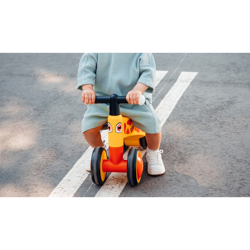 Lionelo - Bicicleta fara pedale, Sammy, Cu 4 roti, Din spuma EVA, Stabila, Manere moi, antiderapante, 12- 36 luni, Greutate maxima suportata 25 kg, Certificata EN 71-1:2014, EN 71-2:2011, EN 71-3:2019, Roz