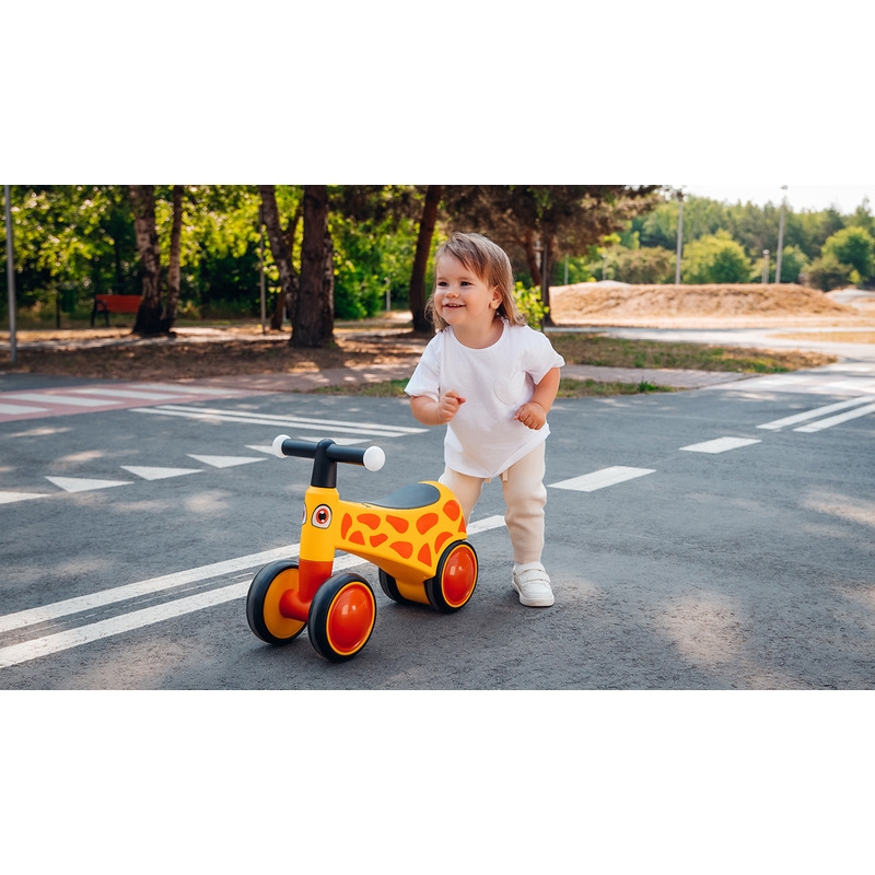 Lionelo - Bicicleta fara pedale, Sammy, Cu 4 roti, Din spuma EVA, Stabila, Manere moi, antiderapante, 12- 36 luni, Greutate maxima suportata 25 kg, Certificata EN 71-1:2014, EN 71-2:2011, EN 71-3:2019, Roz
