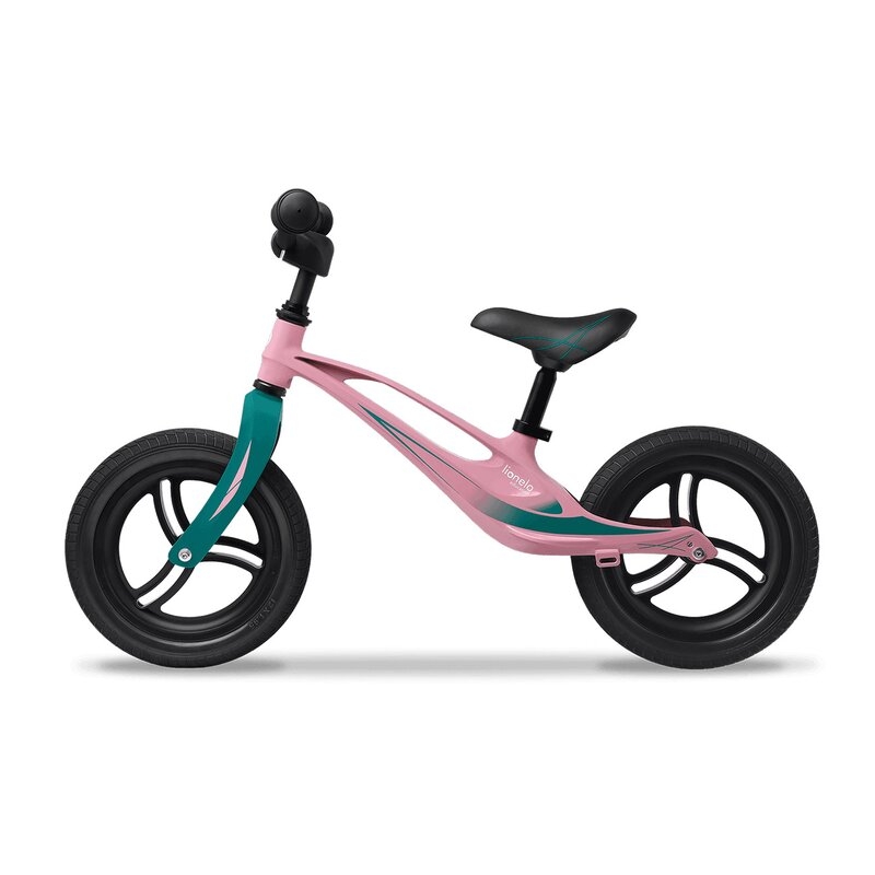 Lionelo - Bicicleta usoara Bart Tour, Fara pedale, Cu cadru din magneziu, Cu ghidon si sa reglabile, Greutate 3.8 Kg, 12 inch, Conform cu standardul european de securitate EN71, Pink Bubblegum