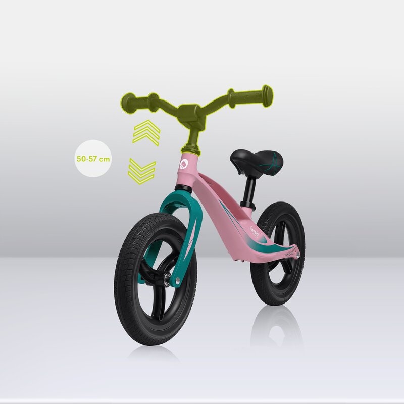 Lionelo - Bicicleta usoara Bart Tour, Fara pedale, Cu cadru din magneziu, Cu ghidon si sa reglabile, Greutate 3.8 Kg, 12 inch, Conform cu standardul european de securitate EN71, Pink Bubblegum