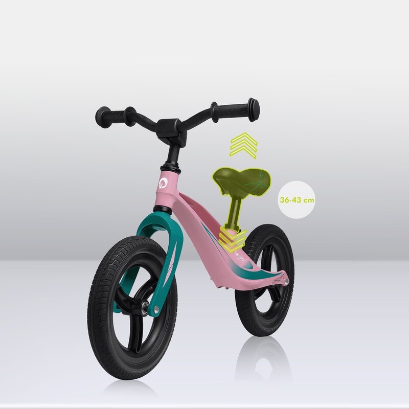 Lionelo - Bicicleta usoara Bart Tour, Fara pedale, Cu cadru din magneziu, Cu ghidon si sa reglabile, Greutate 3.8 Kg, 12 inch, Conform cu standardul european de securitate EN71, Pink Bubblegum