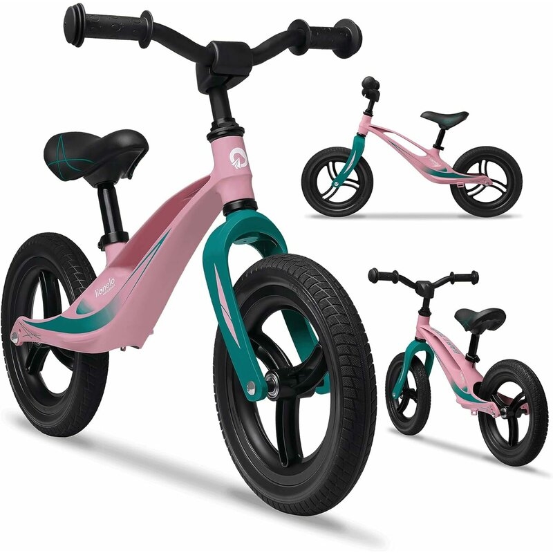 Lionelo - Bicicleta usoara Bart Tour, Fara pedale, Cu cadru din magneziu, Cu ghidon si sa reglabile, Greutate 3.8 Kg, 12 inch, Conform cu standardul european de securitate EN71, Pink Bubblegum