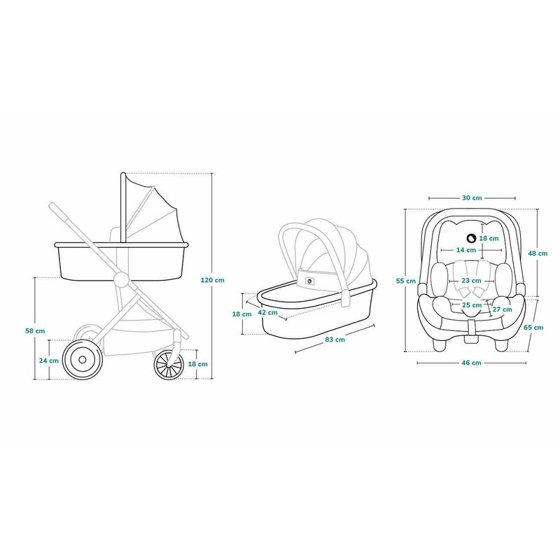 Lionelo - Carucior compact Mika, 3 in 1, Cadru din aluminiu, Cu landou intarit si salteluta moale, Scoica auto, Reversibil, Maner ajustabil, Huse pentru picioare, Plasa de tantari, Husa de ploaie, Pana la 22 kg, Gri Deschis