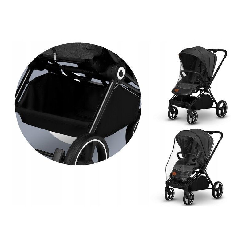 Lionelo - Carucior compact Mika, 3 in 1, Cadru din aluminiu, Cu landou intarit si salteluta moale, Scoica auto, Reversibil, Maner ajustabil, Huse pentru picioare, Plasa de tantari, Husa de ploaie, Pana la 22 kg, Gri Deschis