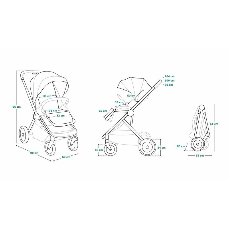 Lionelo - Carucior compact Mika, 2 in 1, Cadru din aluminiu, Cu landou intarit si salteluta moale, Reversibil, Maner ajustabil, Huse pentru picioare, Plasa de tantari, Husa de ploaie, Pana la 22 kg, Albastru