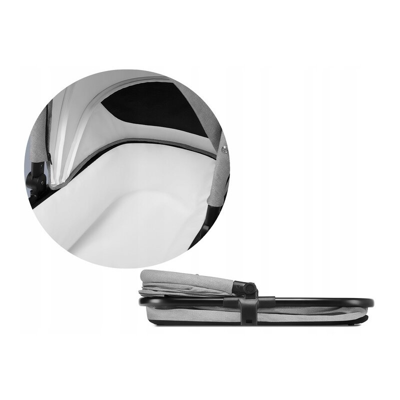 Lionelo - Carucior compact Mika, 2 in 1, Cadru din aluminiu, Cu landou intarit si salteluta moale, Reversibil, Maner ajustabil, Huse pentru picioare, Plasa de tantari, Husa de ploaie, Pana la 22 kg, Albastru