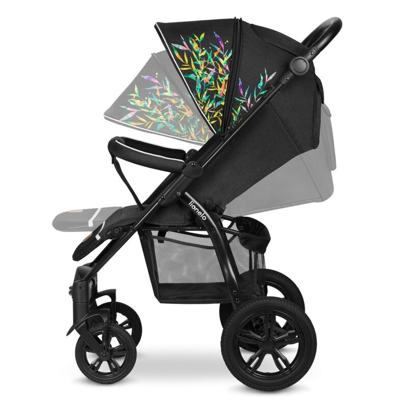 Lionelo - Carucior sport Annet Tour Dreamin, Editie Limitata, De la nastere, UPF 50+, Cu maner reglabil, Plasa de tantari, Suport biberon, Saculet pentru picioare, Pana la 22 kg, Negru