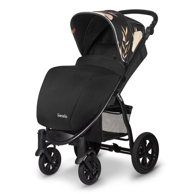 Lionelo - Carucior sport Annet Tour Lovin, Editie Limitata, De la nastere, UPF 50+, Cu maner reglabil, Plasa de tantari, Suport biberon, Saculet pentru picioare, Pana la 22 kg, Negru