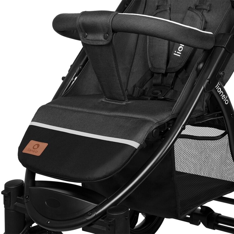 Lionelo - Carucior sport Annet Tour Lovin, Editie Limitata, De la nastere, UPF 50+, Cu maner reglabil, Plasa de tantari, Suport biberon, Saculet pentru picioare, Pana la 22 kg, Negru