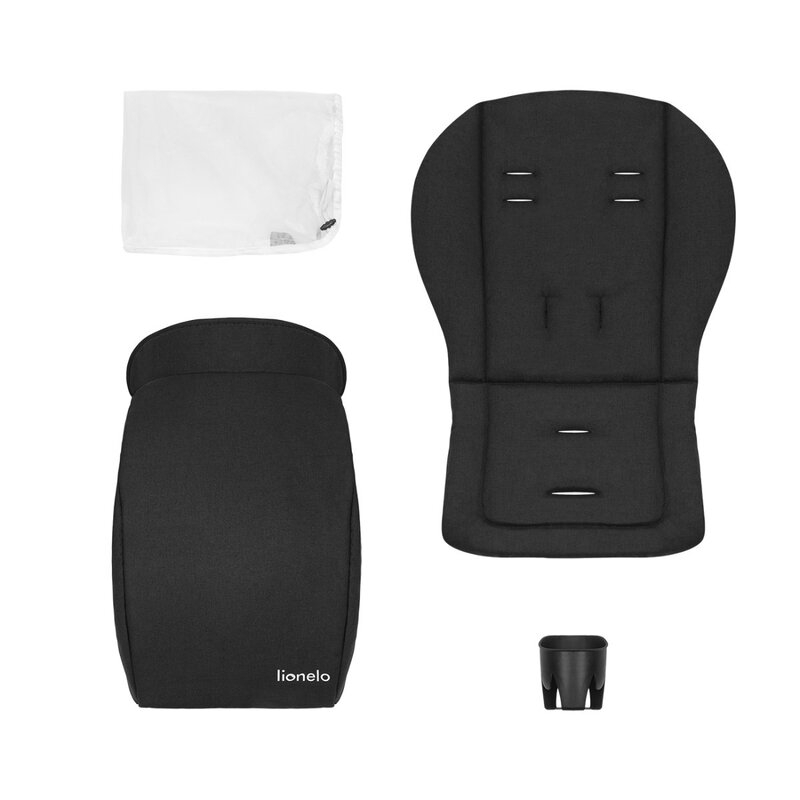 Lionelo - Carucior sport Annet Tour Lovin, Editie Limitata, De la nastere, UPF 50+, Cu maner reglabil, Plasa de tantari, Suport biberon, Saculet pentru picioare, Pana la 22 kg, Negru