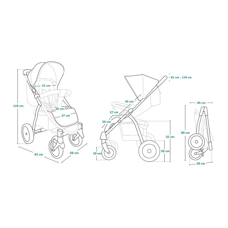 Lionelo - Carucior sport Annet Tour Lovin, Editie Limitata, De la nastere, UPF 50+, Cu maner reglabil, Plasa de tantari, Suport biberon, Saculet pentru picioare, Pana la 22 kg, Negru