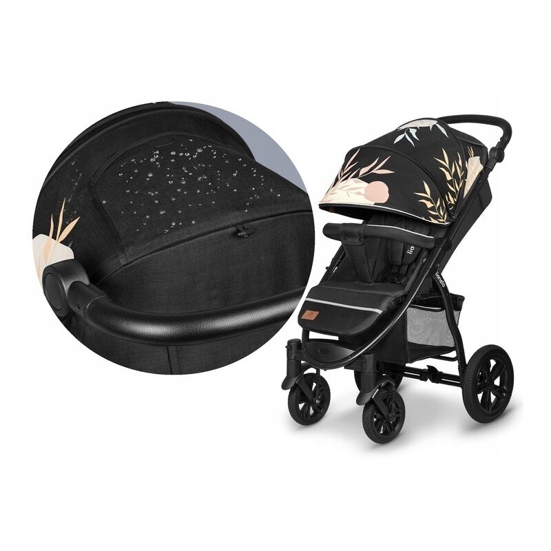 Lionelo - Carucior sport Annet Tour Lovin, Editie Limitata, De la nastere, UPF 50+, Cu maner reglabil, Plasa de tantari, Suport biberon, Saculet pentru picioare, Pana la 22 kg, Negru