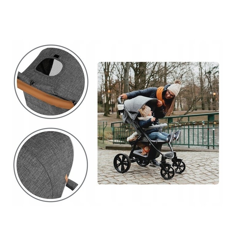 Lionelo - Carucior sport Annet Plus, De la nastere, Cu accesorii, 0- 22 Kg, Albastru Denim