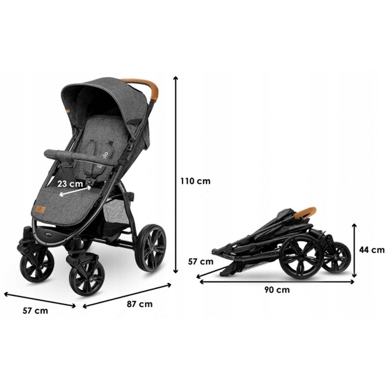 Lionelo - Carucior sport Annet Plus, De la nastere, Cu accesorii, 0- 22 Kg, Gri
