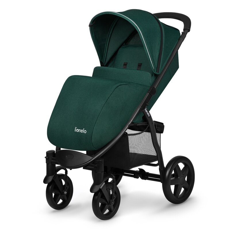 Lionelo - Carucior sport Annet Plus, De la nastere, Cu accesorii si capotina XXL reglabila, 0 - 22 Kg, Conform cu standardele europene de securitate EN1888-1 si EN1888-2, Verde