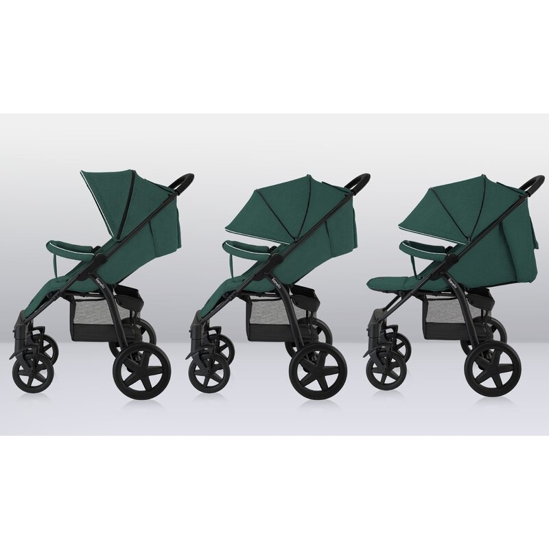Lionelo - Carucior sport Annet Plus, De la nastere, Cu accesorii si capotina XXL reglabila, 0 - 22 Kg, Conform cu standardele europene de securitate EN1888-1 si EN1888-2, Verde