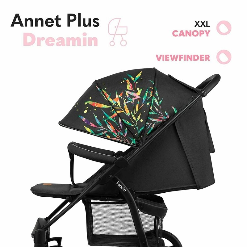 Lionelo - Carucior sport Annet Plus Dreamin\', De la nastere, Cu accesorii, 0 - 22 Kg, Negru