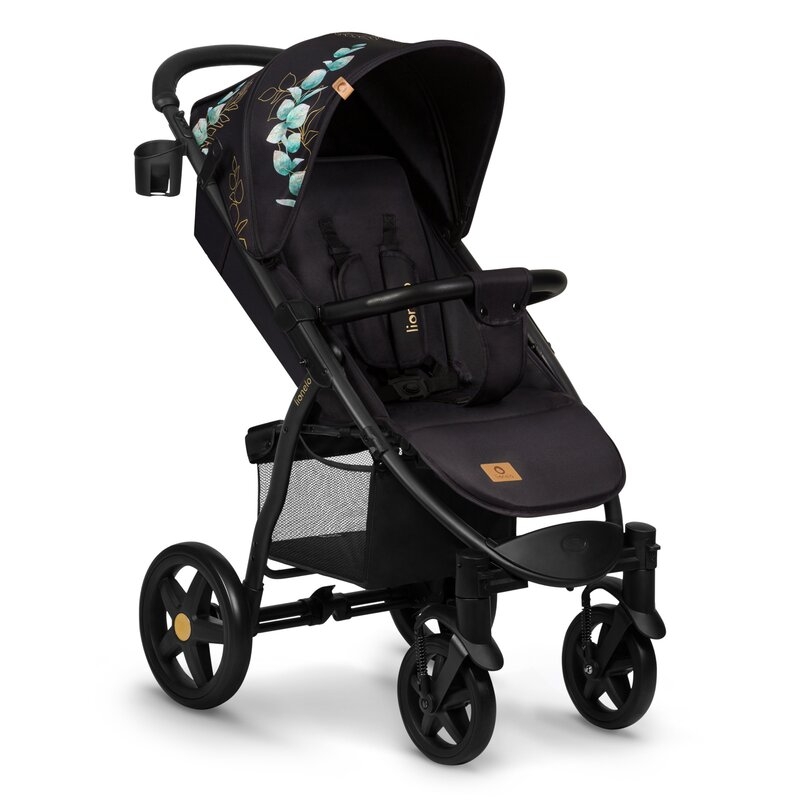 Lionelo - Carucior sport Annet Plus, Editie limitata, De la nastere, Cu accesorii si capotina XXL reglabila, 0 - 22 Kg, Conform cu standardele europene de securitate EN1888-1 si EN1888-2, Negru